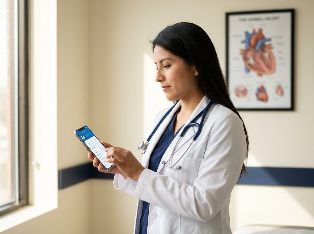 Profesional de salud usando la plataforma en su clínica